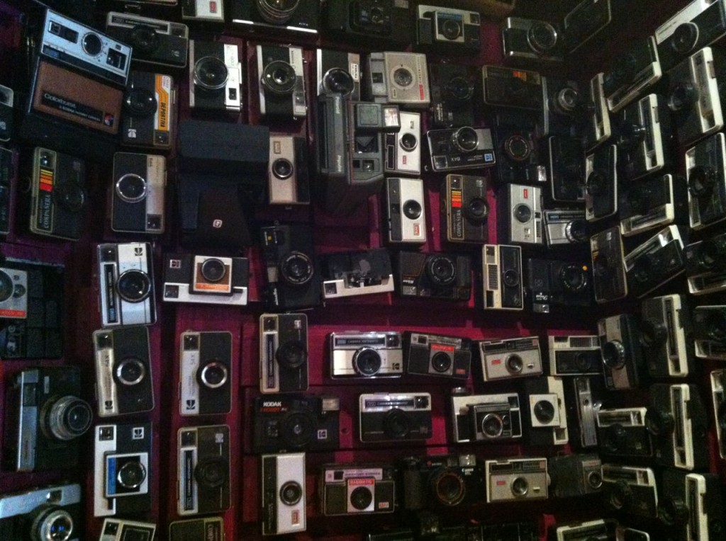 wall of cameras